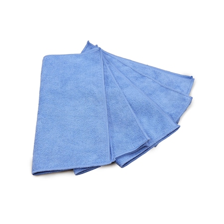 R & R Textile General Purpose Rag, 12"x12", Microfiber, Blue, PK 12 WW73020 - Blue
